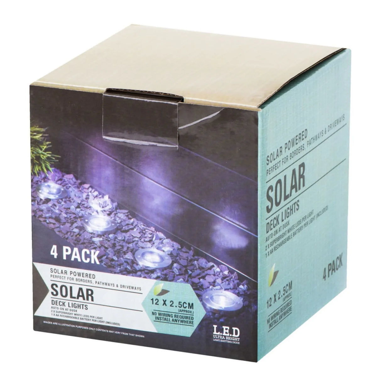 Lămpi LED de grădină cu încărcare solară încastrabilă (4 buc.)