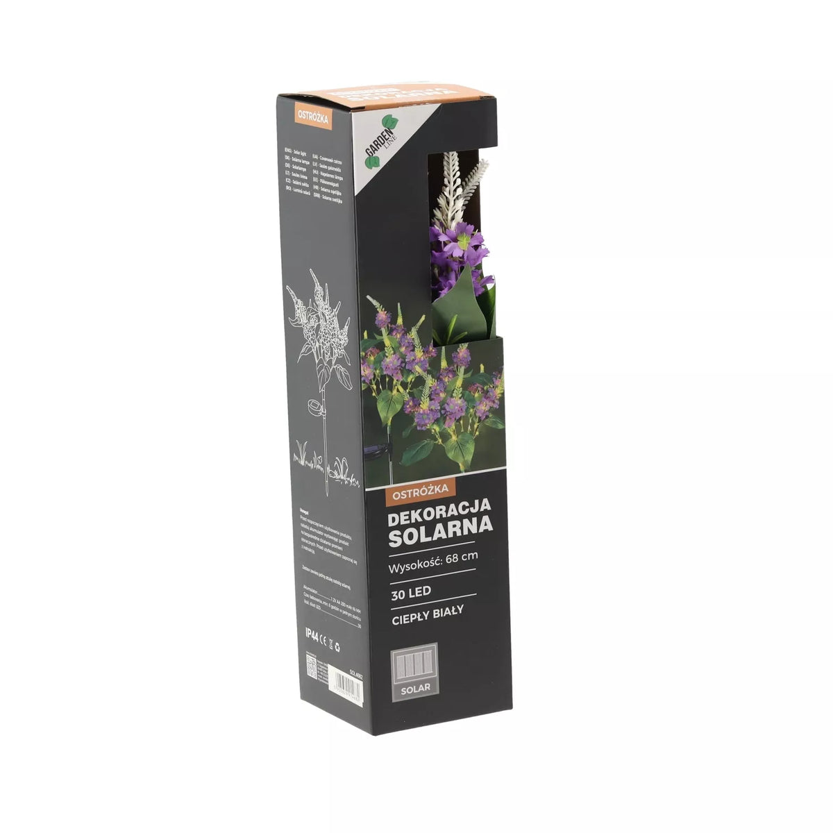 Lampă decorativă LED „Pentinius” alimentată cu energie solară, 68 cm