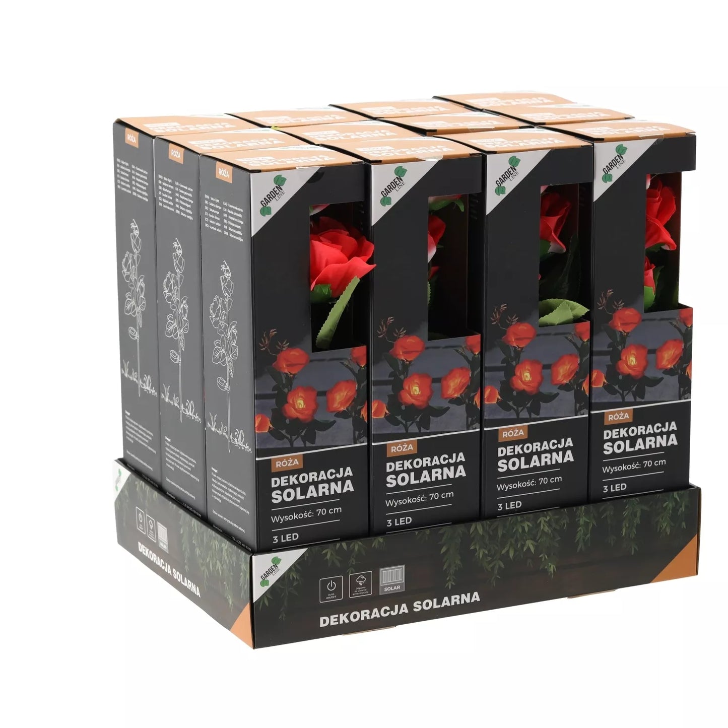 Lampă LED decorativă cu alimentare solară „Roza”, 70 cm