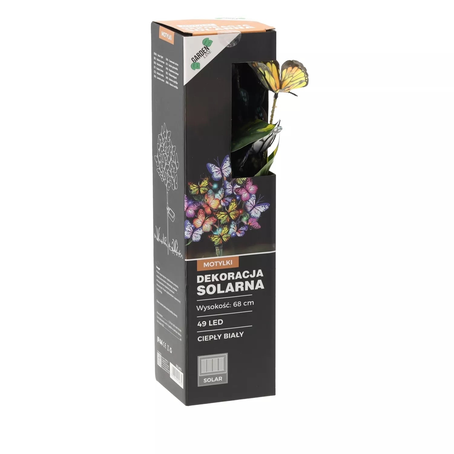 Decorațiune de grădină alimentată cu energie solară cu fluturi LED, 68 cm