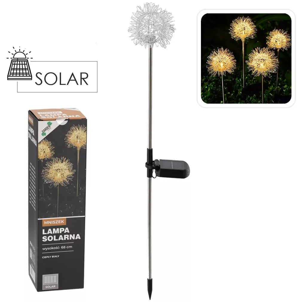 Lampă solară „Kiaulpienė” – LED, lumină albă caldă, 68 cm