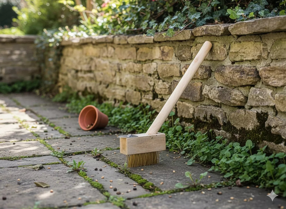 Perie pentru îndepărtarea buruienilor și curățarea rosturilor pavajului, 28 cm
