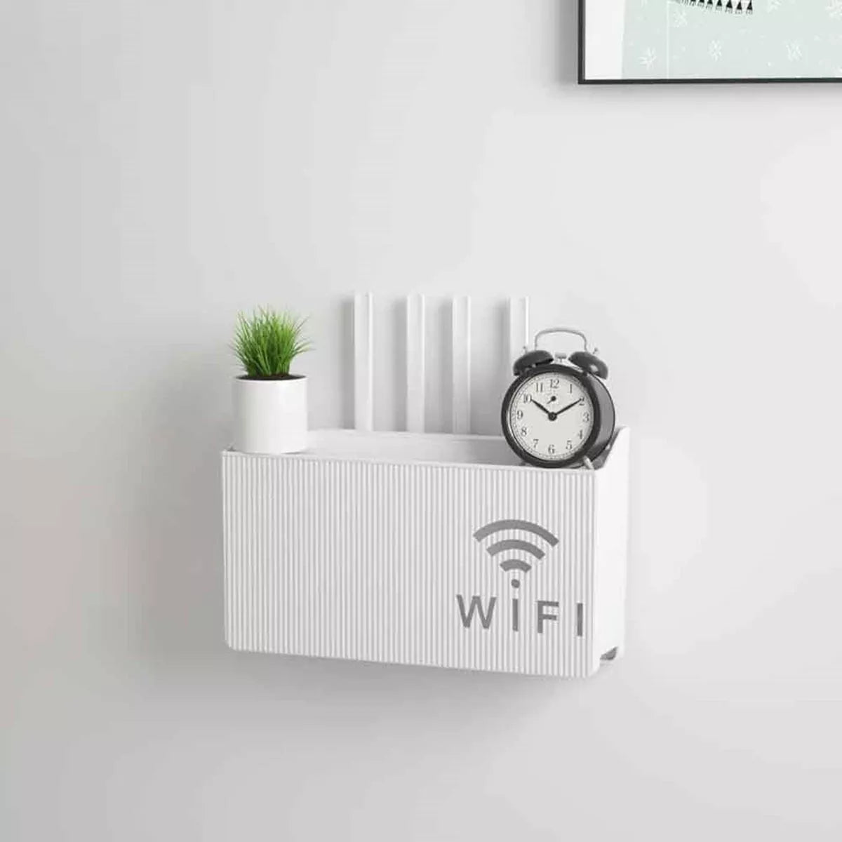 Raft de perete pentru router Wi-Fi (Alb)