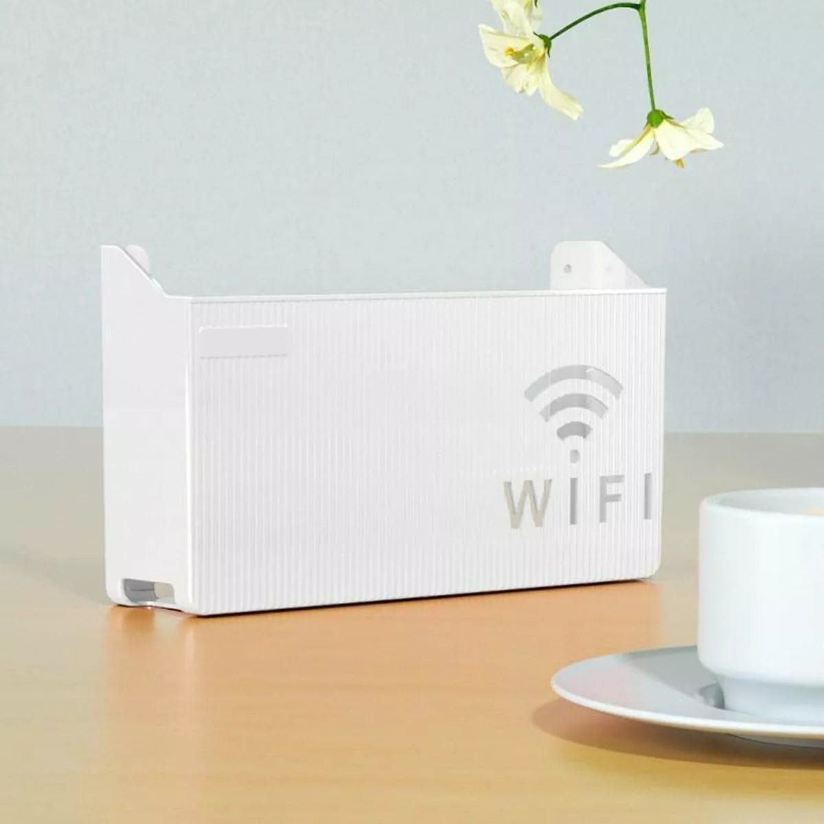 Raft de perete pentru router Wi-Fi (Alb)