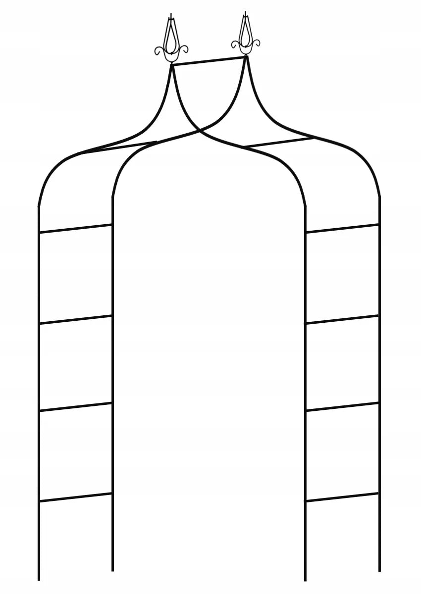 Pergolă de grădină pentru plante 150 × 37 × 240 cm, metalică, neagră