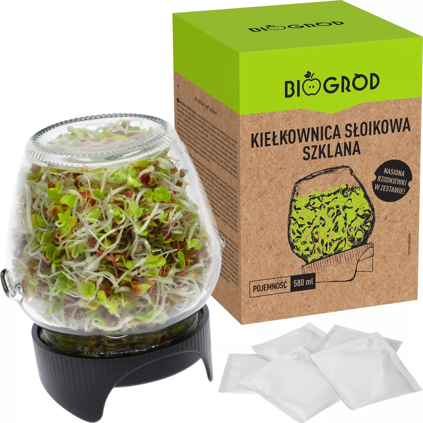 Germinator de borcan cu sită (tip twist-off)