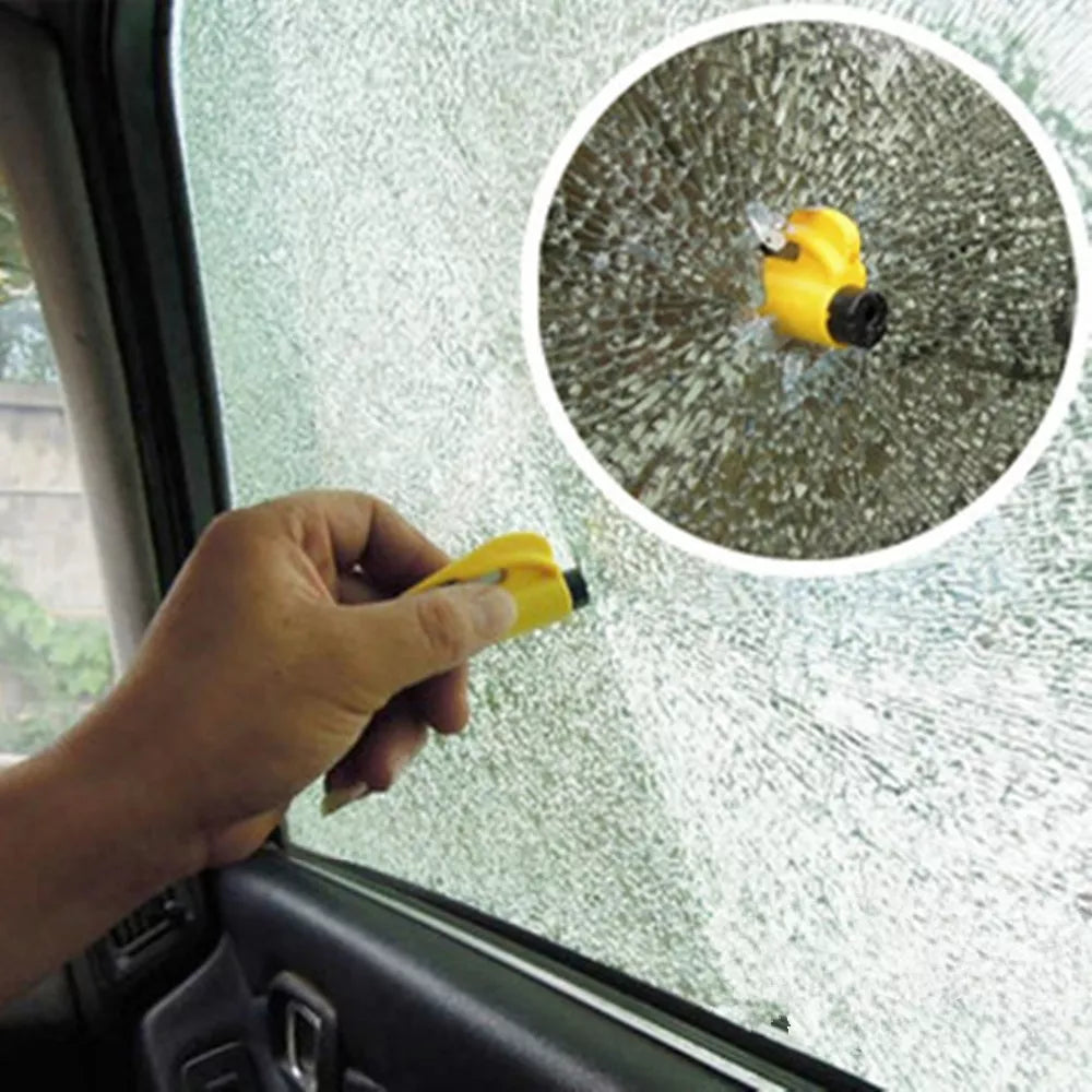 Ciocan de sticlă „ResQme” cu cuțit pentru tăierea centurii de siguranță