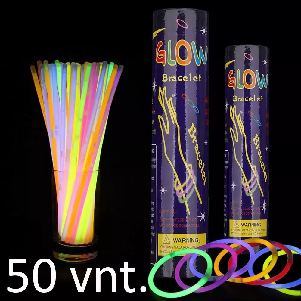 Brățări fosforescente, 50 buc.
