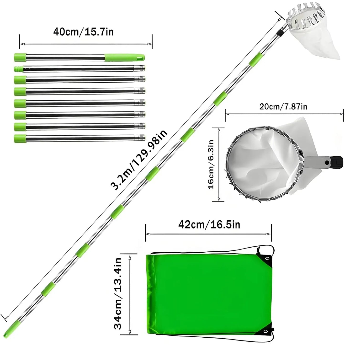 Culegător telescopic de mere cu săculeț (până la 3,2 m)