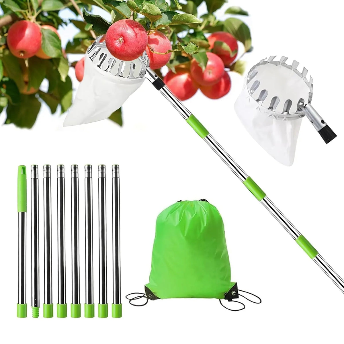 Culegător telescopic de mere cu săculeț (până la 3,2 m)