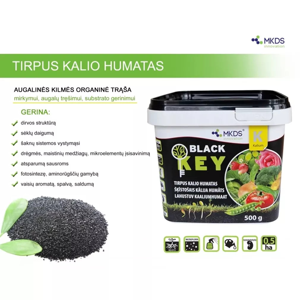 Humate de potasiu solubil BLACK KEY, 500 g