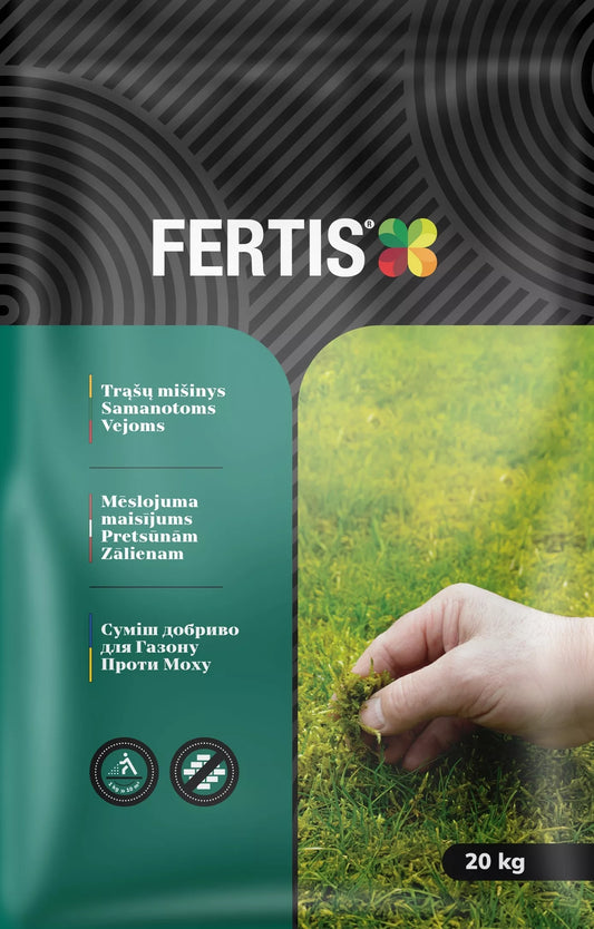 Amestec de îngrășăminte pentru gazon cu mușchi FERTIS, 20kg