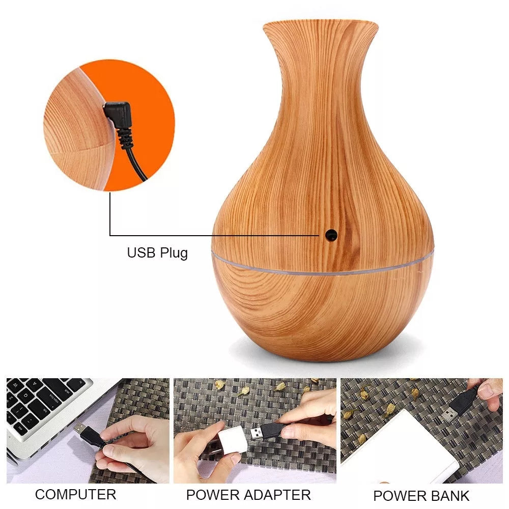 Umidificator ultrasonic de aer, Difuzor de uleiuri esențiale - Galben