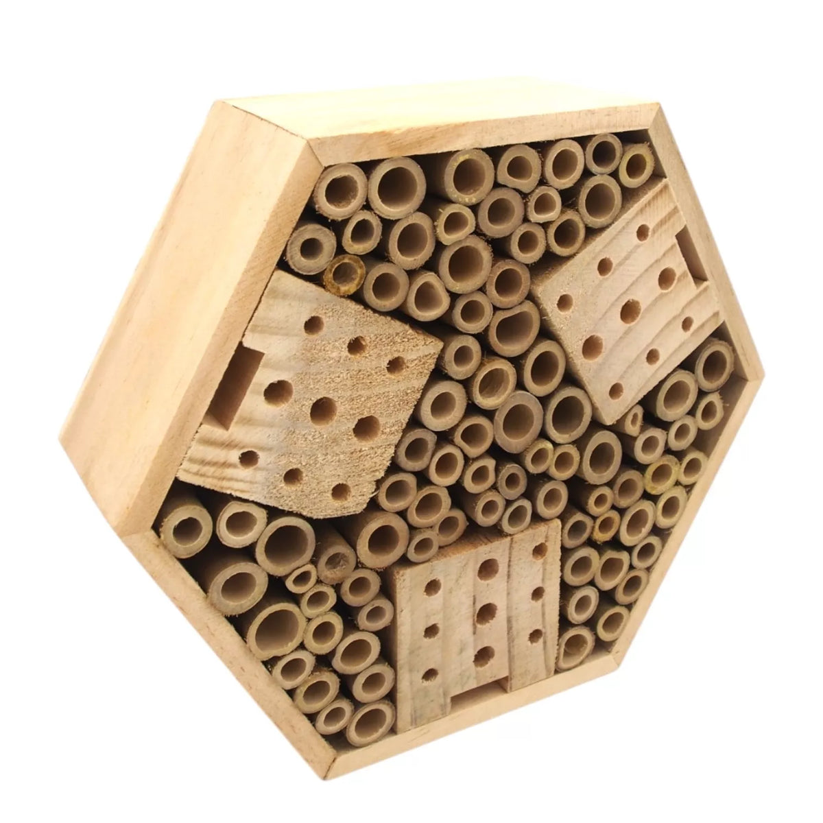 Căsuță pentru insecte din lemn (hexagonală)