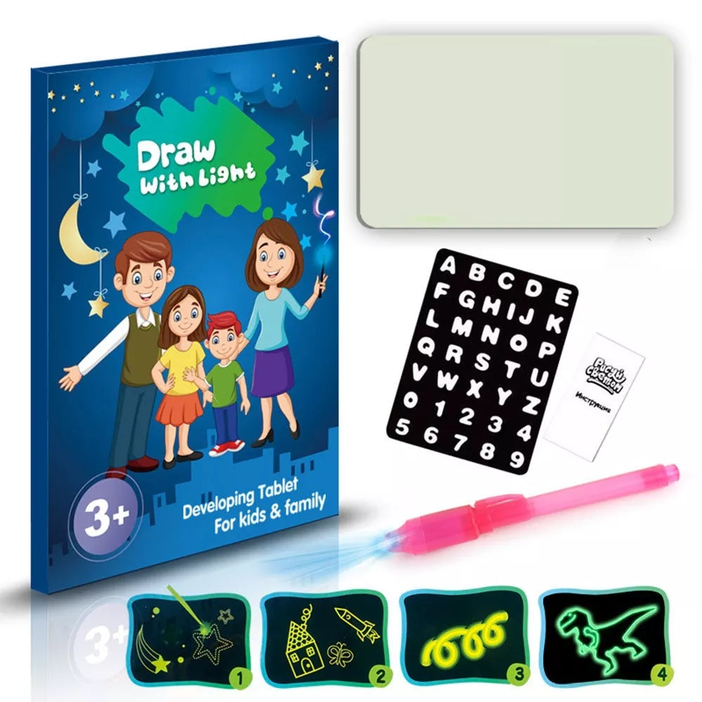 Tablă de desen iluminată pentru copii, format A5