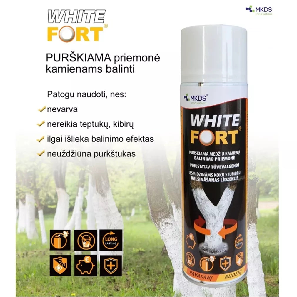 WHITE FORT soluție pulverizatoare pentru albirea trunchiurilor, 500 ml